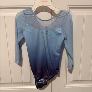 Blue Shimmery Long Sleeve Leotard